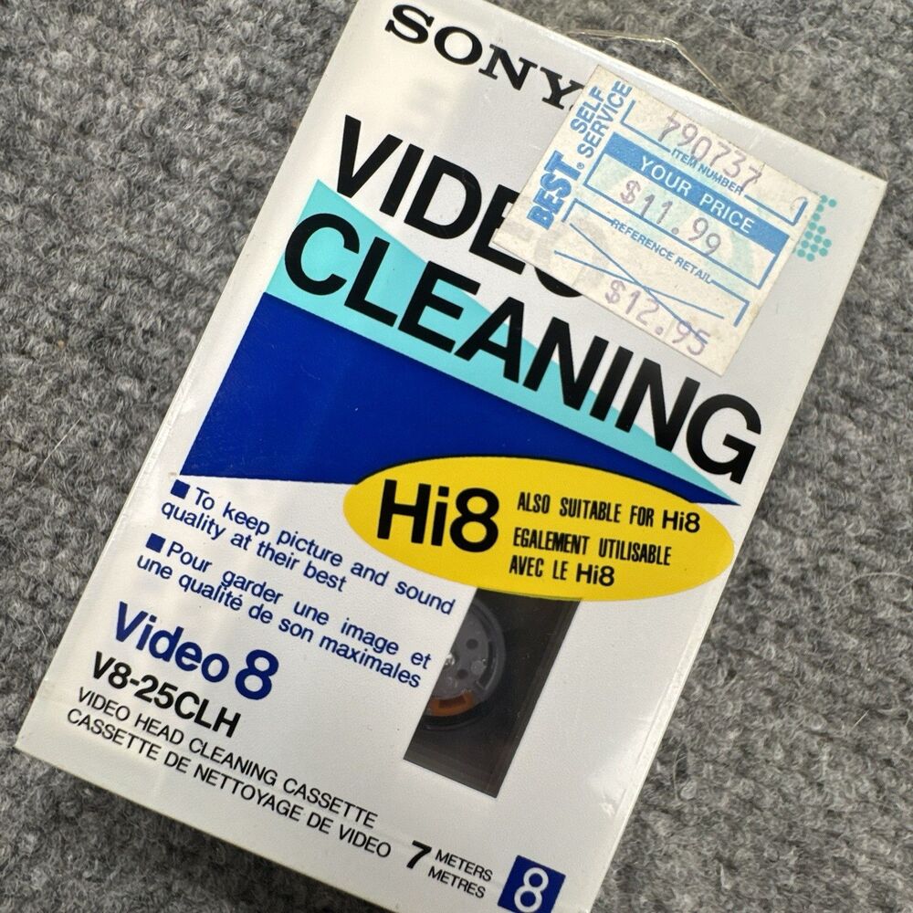 Sony V8‑25CLH 8mm Head Cleaner - Hi8 / Digital8 Dry‑Type Head Cleaner – Sealed